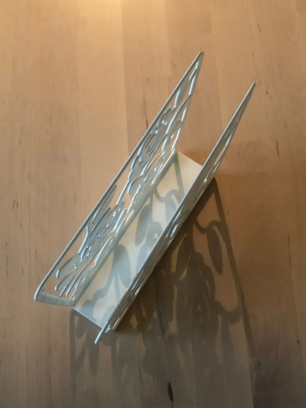 IKEA LIKSIDIG White Napkin Holder - Floral Motifs - 6